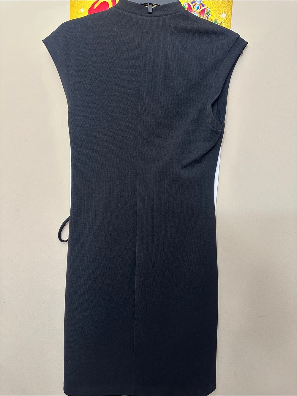 Anne Klein Black Sleeveless Wrap-Style Midi Dress with Side Lace-Up - Picture 4 of 5